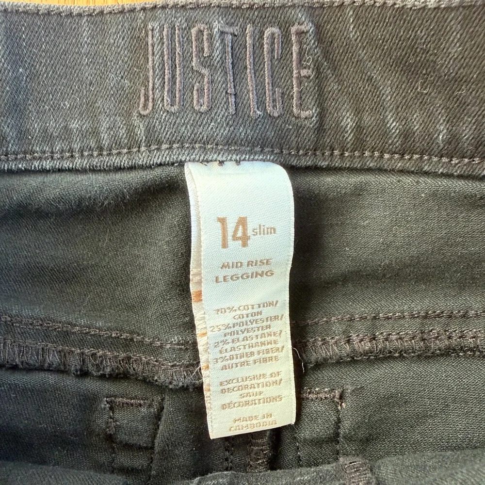 Justice• Girls’ Mid-Rise Jean Legging | Black | 14 Slim